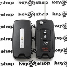 Выкидной ключ для Chrysler (Крайслер) 3 + 1 кнопка (panic), лезвие Y160, чип ID46, PCF 7941, 433 MHz