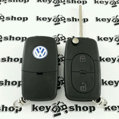 Корпус выкидного авто ключа для VOLKSWAGEN Golf, Passat B5 (Фольксваген Гольф, Пассат Б5) 2 - кнопки, лезвие HU66