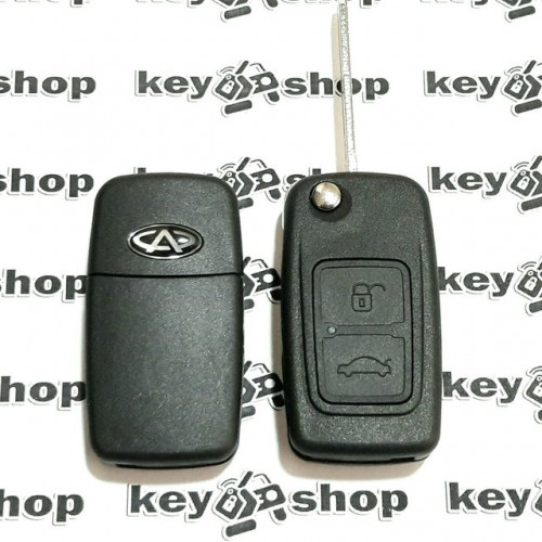 Корпус выкидного ключа для Chery (Чери) А5, Elara, Eastar, M11, 2 кнопки