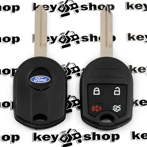          Оригинальный ключ для Ford (Форд), 3 +1 кнопки, с чипом 4d63 (80bit) / (315 mhz), с лезвием FO38R, чип на плате