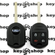        Корпус авто ключа для Ford (Форд), 3 + 1 кнопки, с лезвием HU101
