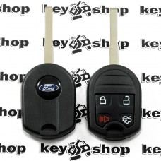       Корпус авто ключа для Ford (Форд), 3 + 1 кнопки, с лезвием HU101