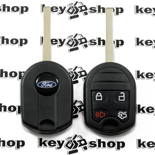       Корпус авто ключа для Ford (Форд), 3 + 1 кнопки, с лезвием HU101