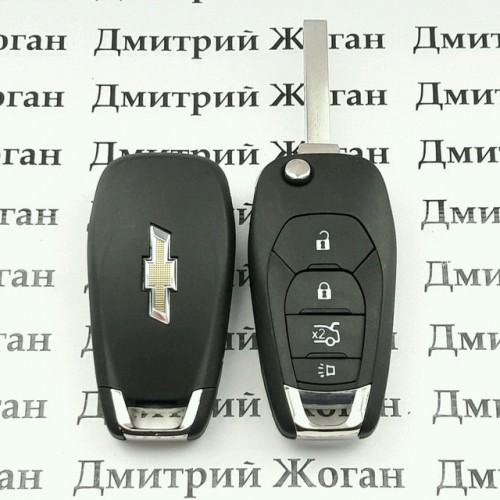 Оригинальный выкидной ключ для Chevrolet (Шевролет) 3+1 (panica) - кнопки, чип ID46, (PCF7937) 315 MHz