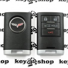 Корпус смарт ключа для Chevrolet Corvette (Шевроле Корвет) 3 + 1 (panic) кнопки 