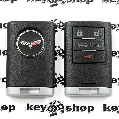 Корпус смарт ключа для Chevrolet Corvette (Шевроле Корвет) 3 + 1 (panic) кнопки 