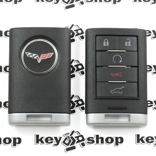 Корпус смарт ключа для Chevrolet Corvette (Шевроле Корвет) 4 + 1 (panic) кнопки 