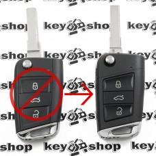 Корпус выкидного ключа SKODA (Шкода) - 3 кнопки, лезвие HU 66 (Под переделку)
