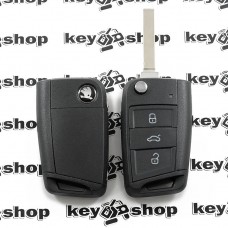 Корпус выкидного ключа SKODA (Шкода) - 3 кнопки, лезвие HU162