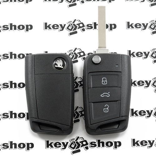 Корпус выкидного ключа SKODA (Шкода) - 3 кнопки, лезвие HU162