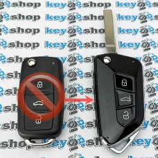 Корпус выкидного автоключа Volkswagen (Фольксваген) 3 кнопки, (под переделку) после 2010 года
