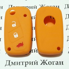 Чехол (желтый, силиконовый) для выкидного ключа Fiat (Фиат) 3 кнопки