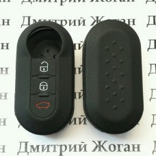    Чехол (черный, силиконовый) для выкидного ключа Fiat (Фиат) 3 кнопки