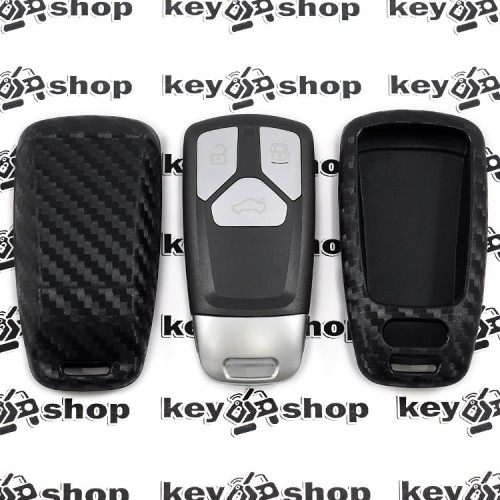   Чехол (cиликоновый, под карбон) для смарт ключа Audi (Ауди)