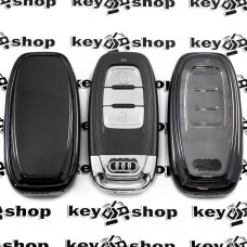   Чехол для смарт ключа Audi (Ауди), A4, A6, Q5, кнопки с защитой, (черный, полиуретановый)