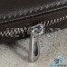 Ключница карманная (кожаная, темно - коричневая, с карабином, на молнии, с кольцом), логотип авто BMW (БМВ)