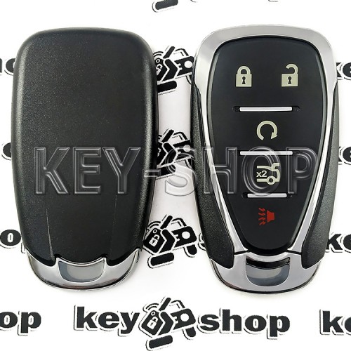  Cмарт ключ для Chevrolet (Шевролет) 4 + 1 кнопки, чип ID46 (HITAG 2),  433 MHz (keyless-go) , (без логотипа)