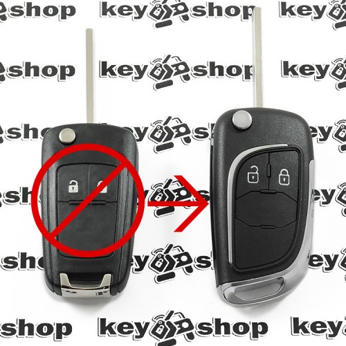 Корпус выкидного ключа Chevrolet (Шевролет) 2 кнопки (Под переделку)