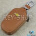 Ключница карманная (кожаная, светло - коричневая, с карабином, на молнии, с кольцом), логотип авто Chevrolet (Шевроле)