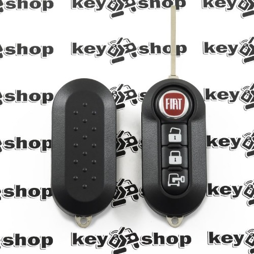   Корпус выкидного автоключа для Fiat 500  Punto, Doblo, Ducato, Fiorino, Grande Punto, Punto Evo, Punto, Qubo (Фиат Пунто, Добло, Дукато, Фиорино, Гранде Пунто, Пунто Эво, Пунто, Кубо) 3 - кнопки с лезвием SIP22