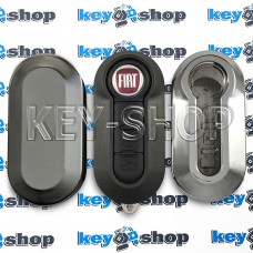 Чехол для выкидного ключа Fiat (Фиат), Jumper, Relay, Nemo, 3 кнопки, полиуретановый, серебряный
