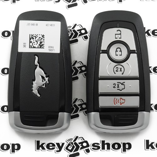 Оригинальный смарт ключ для Ford Mustang (Форд Мустанг) 4 + 1 кнопки, чип ID 49 (Hitag Pro), 902 MHz