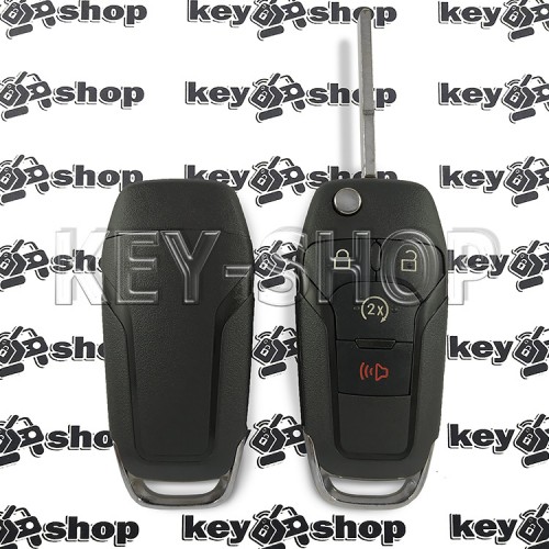   Корпус выкидного авто ключа для Ford F150, F250 (Форд Ф150, Ф250) 3+1 кнопки, лезвие HU101
