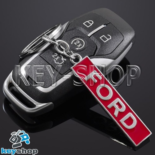 Металлический (красный) брелок для авто ключей FORD (Форд)