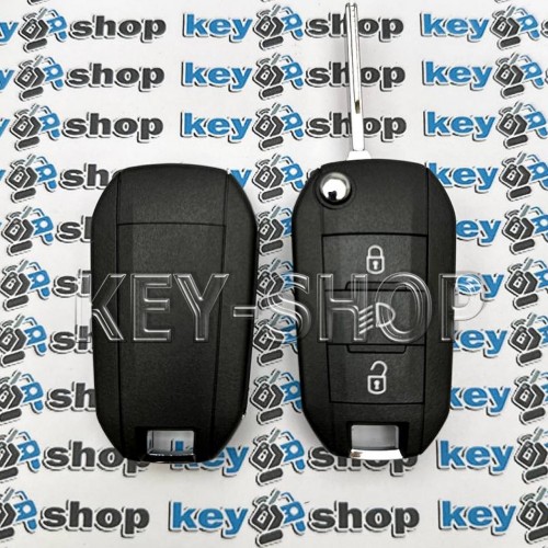 Корпус выкидного ключа для Citroen (Ситроен)  3 - кнопки, (без логотипа), лезвие HU83