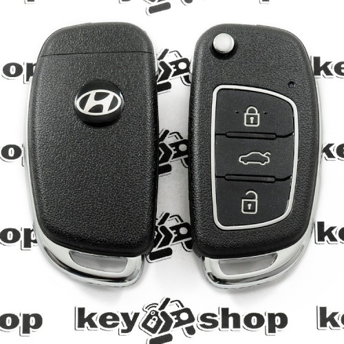 Выкидной ключ Hyundai (Хундай) Santa Fe, 3-кнопки, с чипом id 46, с частотой 433 MHz