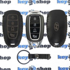 Чехол смарт ключа Hyundai (Хундай) 4 кнопки (кожаный)