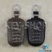 Ключница карманная (кожаная, коричневая, с тиснением, с карабином, на молнии, с кольцом), логотип авто Jaguar (Ягуар)