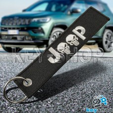 Брелок для ключа Jeep (Джип), черный, с кольцом (текстиль)
