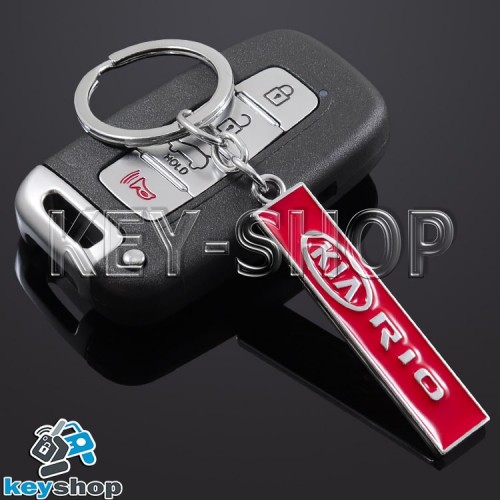   Металлический (красный) брелок для авто ключей KIA Rio (КИА Рио)