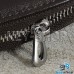 Ключница карманная (кожаная, темно - коричневая, с карабином, на молнии, с кольцом), логотип авто Land Rover (Ленд Ровер)