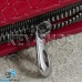 Ключница карманная (красная, "змеиная кожа", на молнии, с карабином, с кольцом), логотип авто Mini (Мини)
