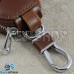Ключница карманная (кожаная, коричневая, с карабином, на молнии, с кольцом), логотип авто Mini (Мини)