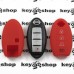        Чехол для смарт ключа Nissan (Ниссан), Rogue, Murano, Pathfinder, Sentra, Maxima, Versa, Altima, 4 кнопки, красный, силиконовый