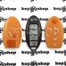         Чехол для смарт ключа Nissan (Ниссан), Rogue, Murano, Pathfinder, Sentra, Maxima, Versa, Altima, 3 + 1 кнопки, силиконовый, оранжевый