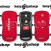 Чехол силиконовый пульта Nissan (Ниссан) (красный) 2 + 1 кнопки