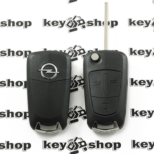       Корпус выкидного ключа для OPEL Astra Н, Zafira, Vectra C, Signum (Опель Астра Н, Зафира, Вектра C, Сигнум) 3 кнопки, лезвие HU100