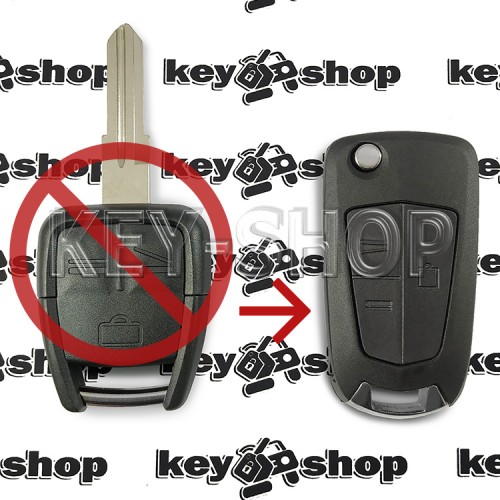    Корпус выкидного ключа для Opel (Опель) 3 - кнопки, лезвие YM28 (под переделку)