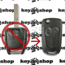Корпус выкидного ключа для Opel (Опель) 3 - кнопки, лезвие HU43P (под переделку)