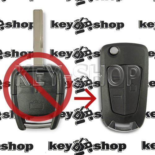 Корпус выкидного ключа для Opel (Опель) 3 - кнопки, лезвие HU43P (под переделку)
