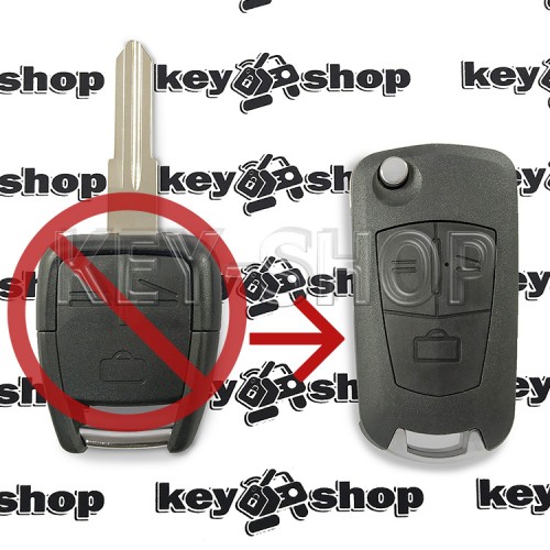   Корпус выкидного автоключа Opel (Опель) 3 кнопки, лезвие HU46P (под переделку)