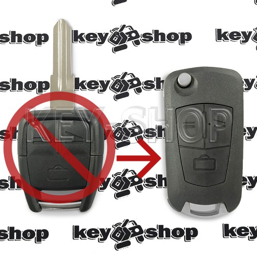  Корпус выкидного автоключа Opel (Опель) 3 кнопки, лезвие YM28 (под переделку)