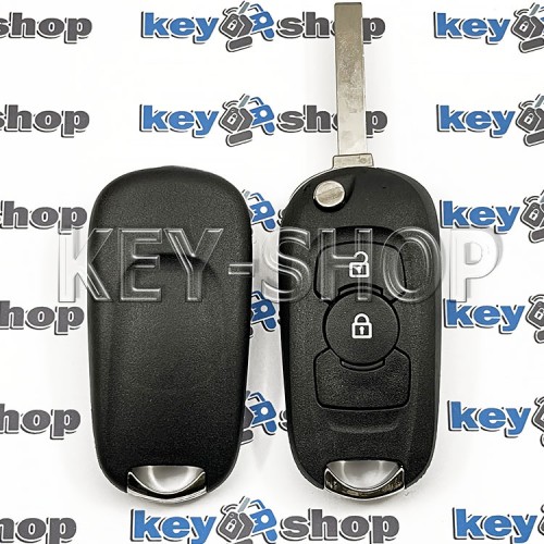Корпус выкидного ключа для OPEL (Опель), 2 кнопки, лезвие HU 100