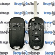Корпус выкидного ключа для OPEL (Опель), 3 кнопки, лезвие HU 100