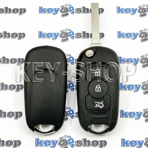 Корпус выкидного ключа для OPEL (Опель), 3 кнопки, лезвие HU 100