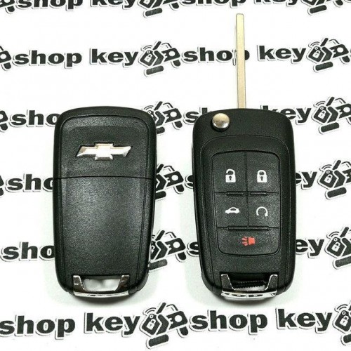 Оригинальный выкидной ключ для Chevrolet Cruze, Camaro, Corvette (Шевролет) 4 + 1 к​нопки, чип id46/315MHz (keyless)